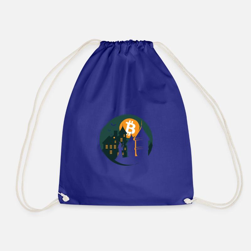 Bitcoin Witch Tower Halloween - Drawstring Bag - royal blue