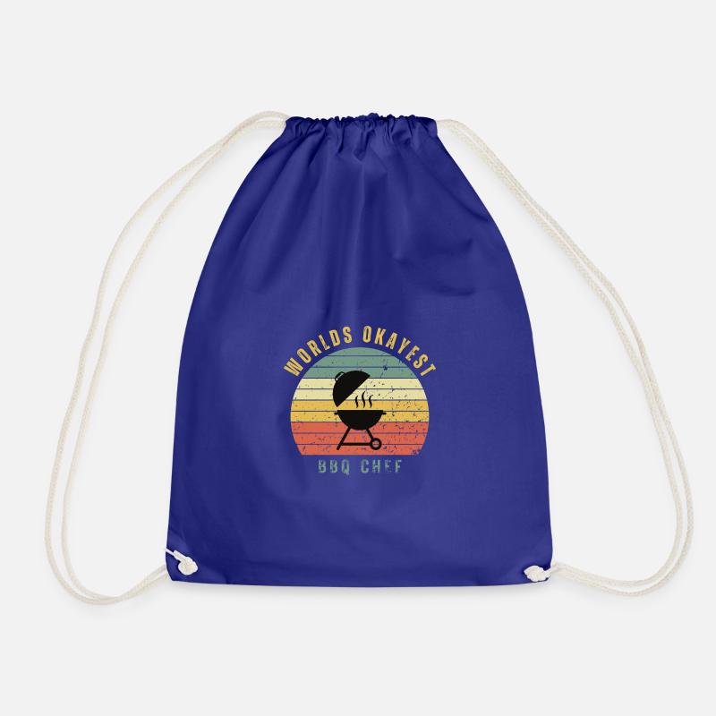 Okayest BBQ Chef - Drawstring Bag - royal blue