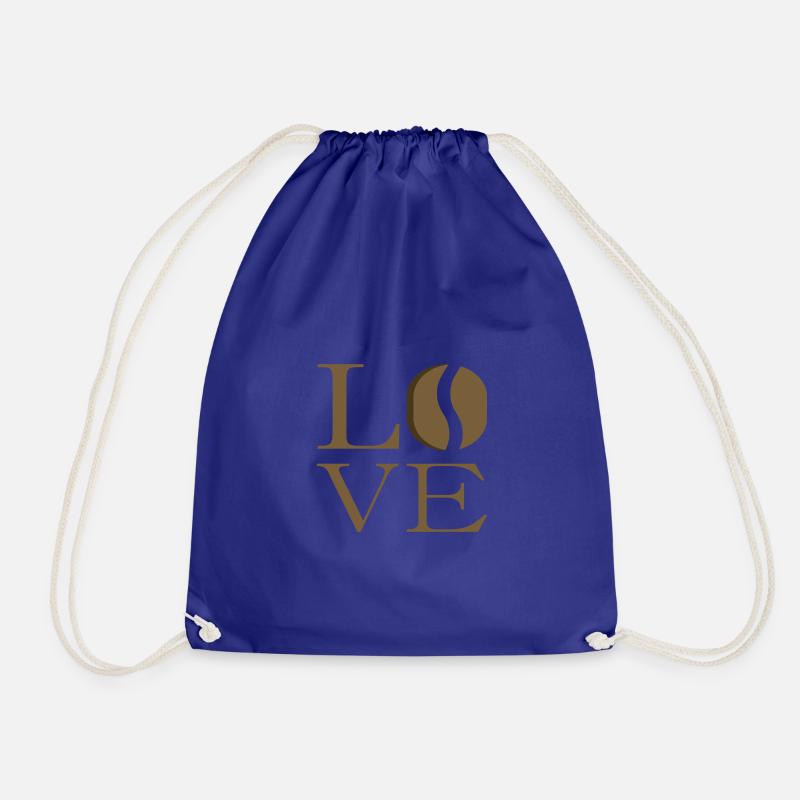 Love Coffe - Coffee Lover Gift Idea - Drawstring Bag - royal blue