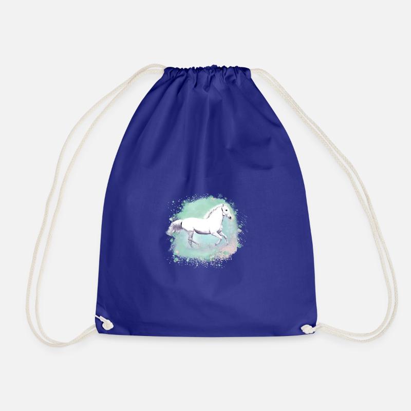 Moisissure,,cheval blanc, cheval, peinture,vert - Sac de sport léger - bleu roi