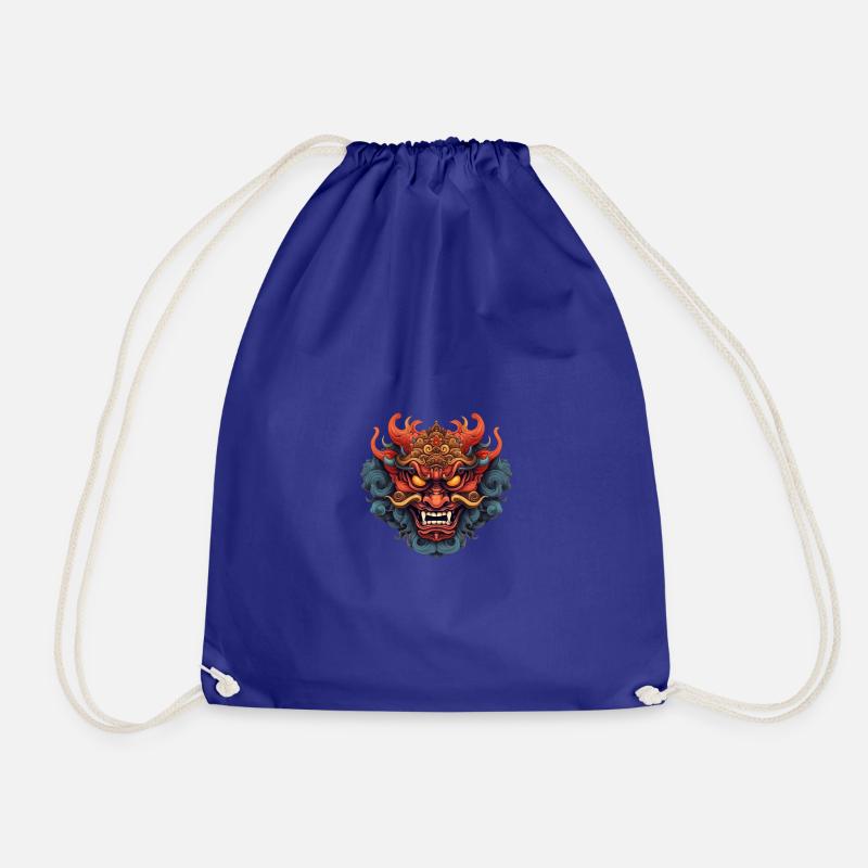 Oni mask - Drawstring Bag - royal blue