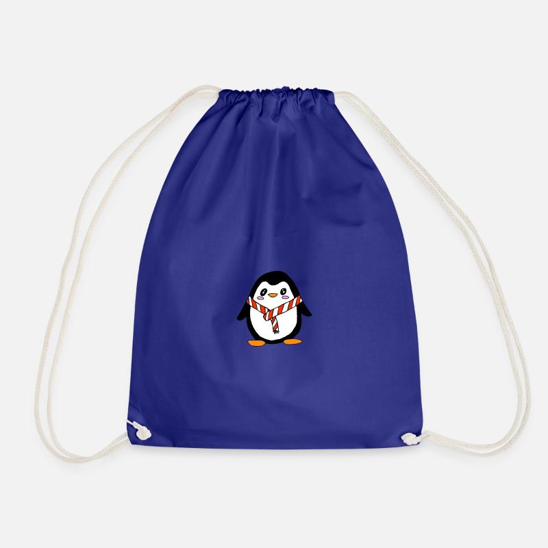 Pinguin mit Schal - Turnbeutel - Königsblau