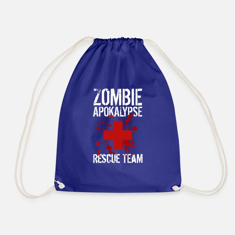 Zombie apocalypse rescue team - Drawstring Bag - royal blue