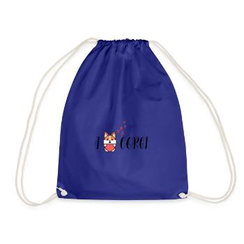 I Love Corgi with Heart - Print for Animal Lovers - Turnbeutel - Königsblau - Vorne