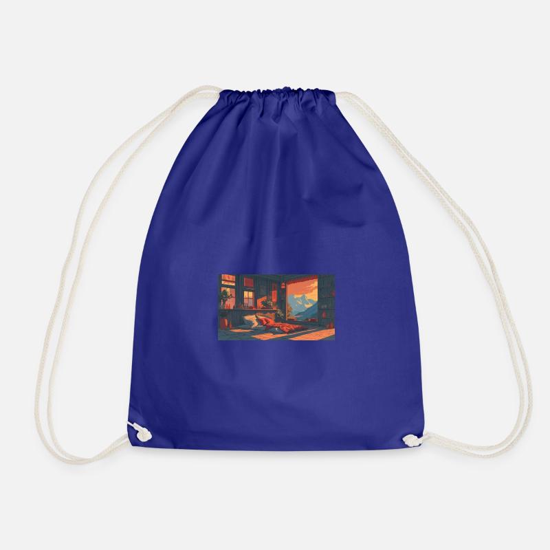 Mattress with a view. - Drawstring Bag - royal blue