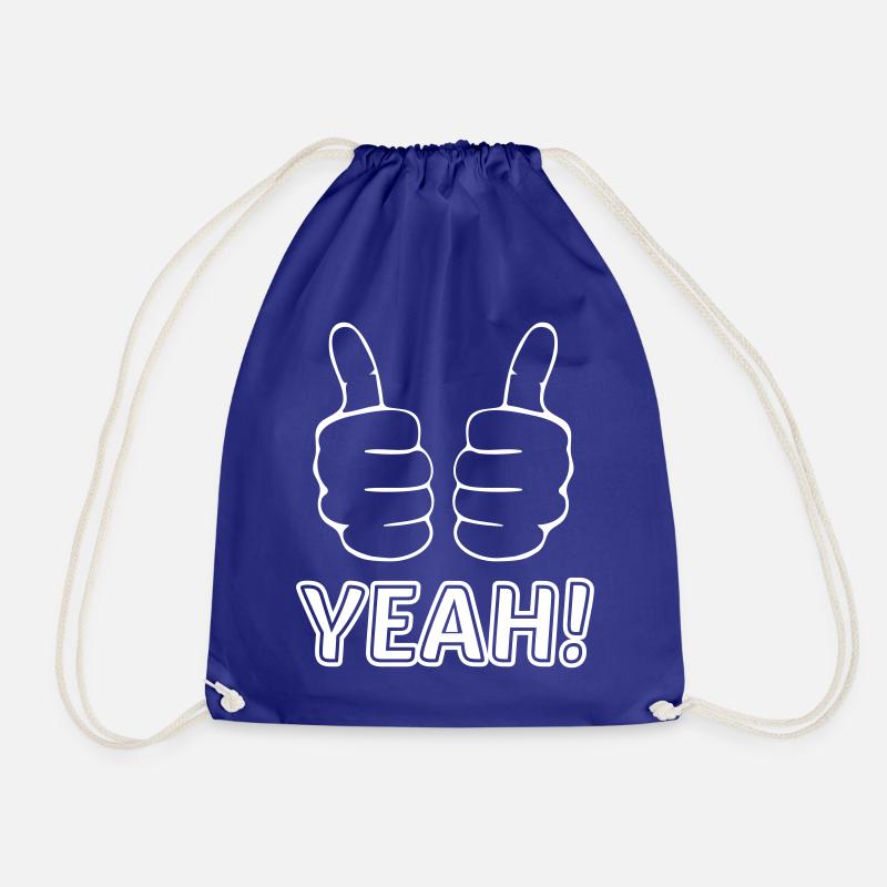 yeah Daumen hoch thumbs up erfolgreich läuft - Turnbeutel - Königsblau