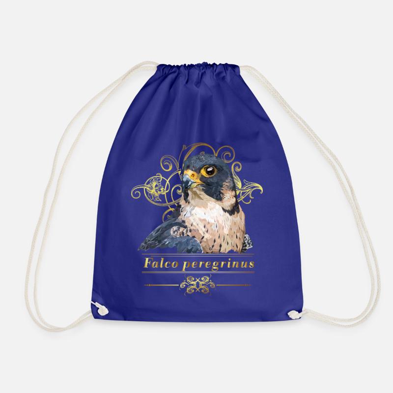 peregrine falcon - Drawstring Bag - royal blue
