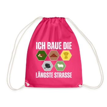 Siedler Schaf Brettspiel Freunde Geschenk - Turnbeutel - Fuchsia - Vorne