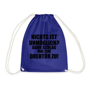 Unmoeglich Spruch Spruch Fun Lustig - Turnbeutel - Königsblau - Vorne