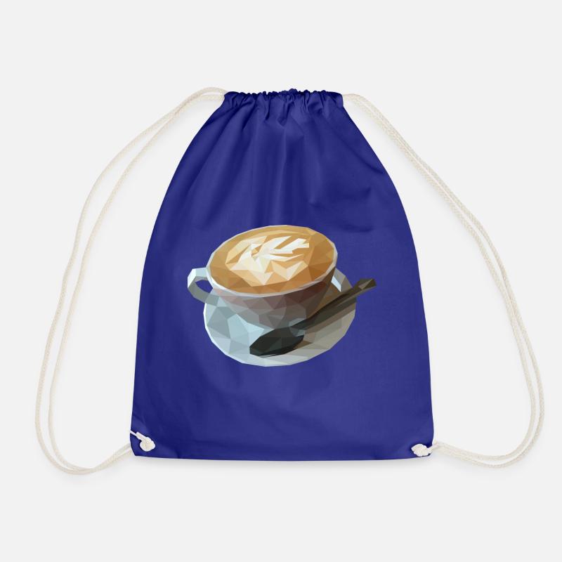 Cup of Coffe - Abstract - Drawstring Bag - royal blue