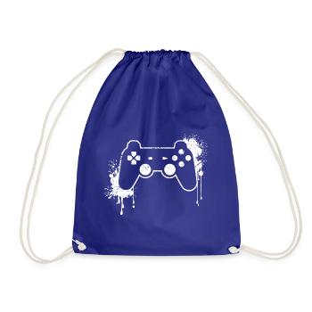 CONTROLLER RETRO in weiß - Turnbeutel - Königsblau - Vorne