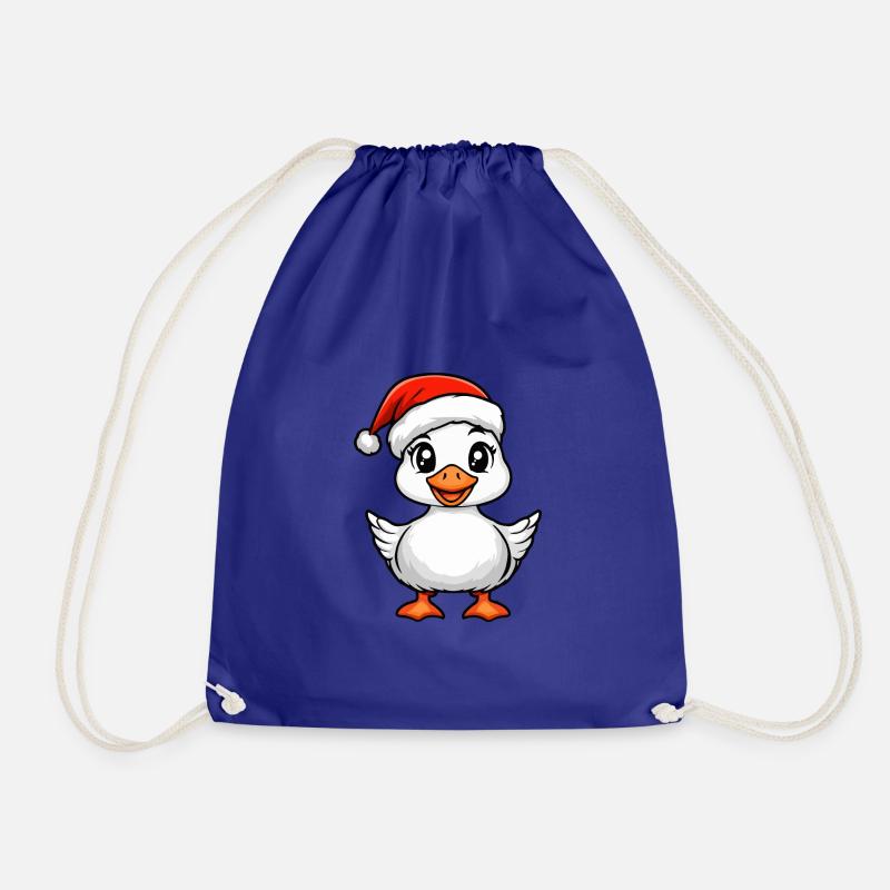 Goose Christmas - Drawstring Bag - royal blue