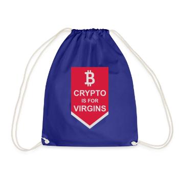 crypto is for virgins - Drawstring Bag - royal blue - Front