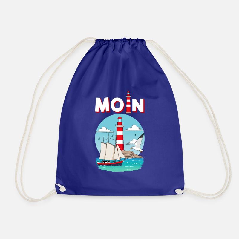 Moin Möwe Leuchtturm Norddeutschland - Turnbeutel - Königsblau