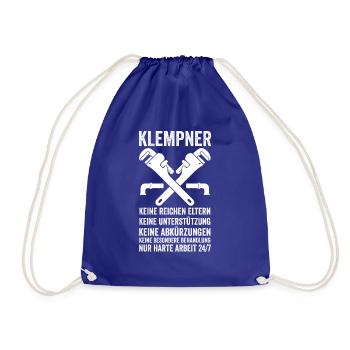 Klempner Beruf Installateur Geschenk - Turnbeutel - Königsblau - Vorne