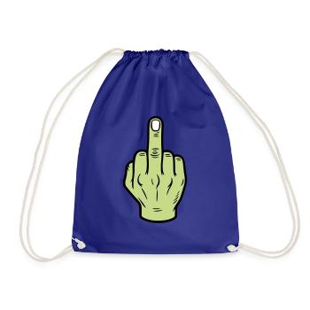 Middle Finger Hand Icon - Drawstring Bag - royal blue - Front