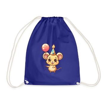 Mouse Birthday Comic - Drawstring Bag - royal blue - Front