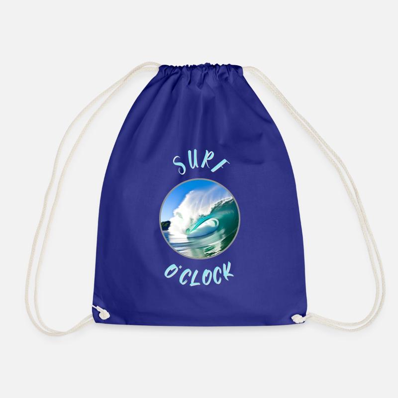 Surf O Clock - Drawstring Bag - royal blue