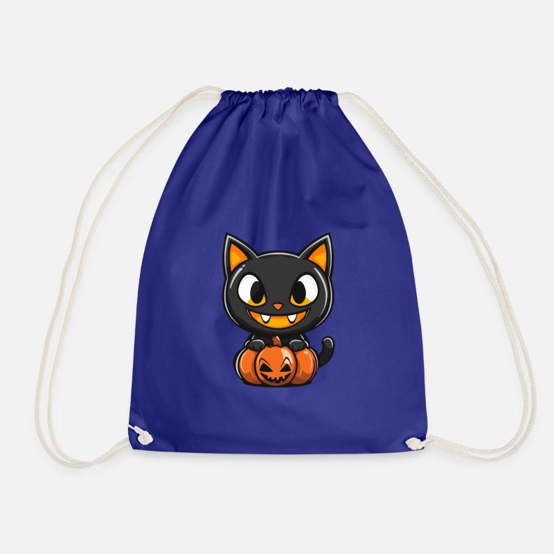 Cat Halloween Cat - Drawstring Bag - royal blue
