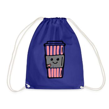 Coffee Mug Vector For all tired people - Drawstring Bag - royal blue - Front