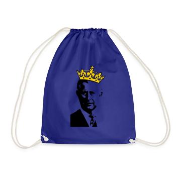 T Shirt King Charles 3 with crown - Drawstring Bag - royal blue - Front
