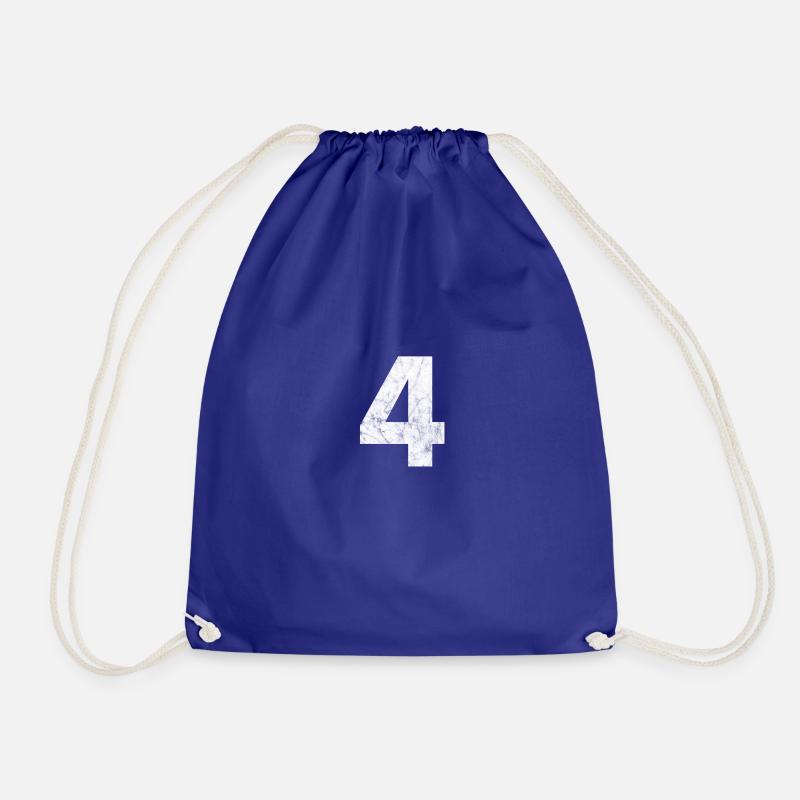 Number 4, number 4, 4, four, number four, four - Drawstring Bag - royal blue