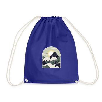 Nature Forest Mountains Hiking - Drawstring Bag - royal blue - Front