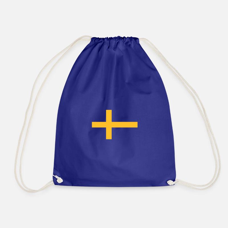 Sweden cross - Drawstring Bag - royal blue