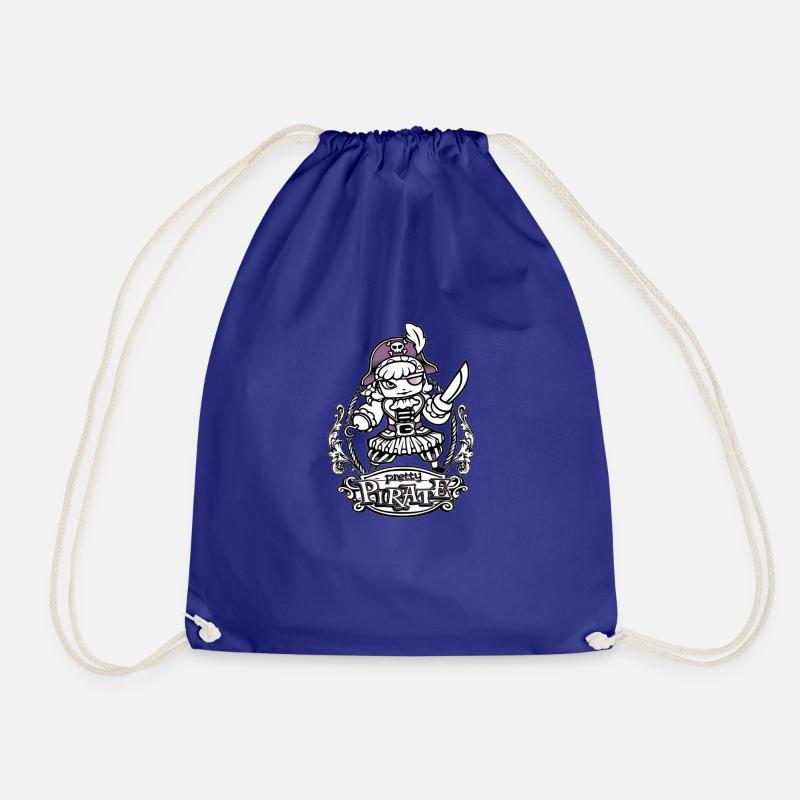Pretty Pirate b / w - Drawstring Bag - royal blue