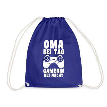 Großmutter Großmama Gamer Zocker Omi Oma - Turnbeutel - Königsblau - Vorne