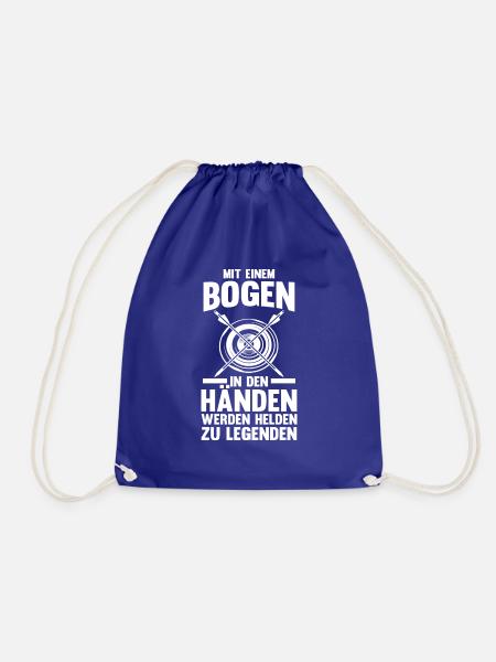 Bogen Bogenschütze Bogensport Bogenschießen - Turnbeutel - Königsblau