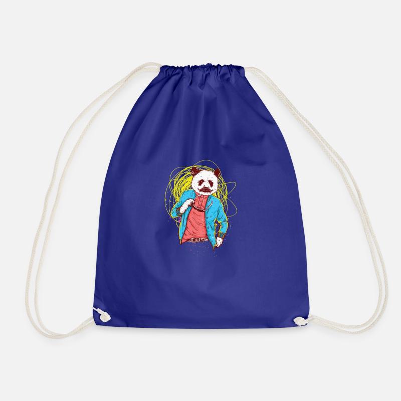 Panda Bear - Drawstring Bag - royal blue
