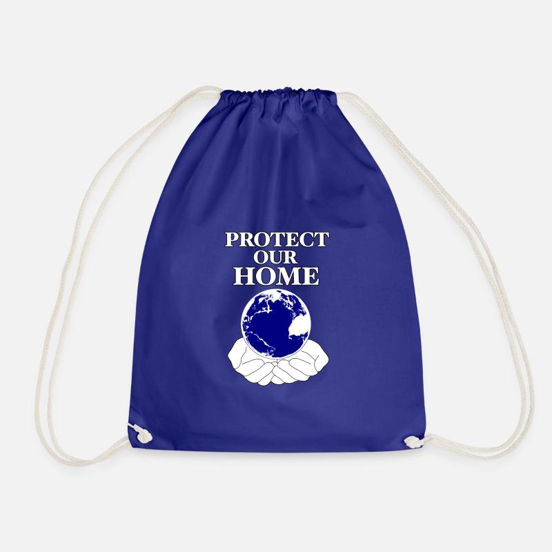 Protect Our Home / Planet Earth - Drawstring Bag - royal blue