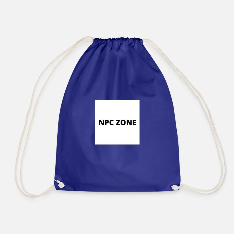 "NPC ZONE" design in black font - Drawstring Bag - royal blue