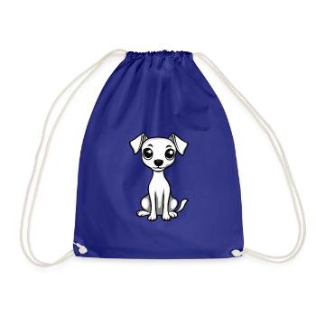 Whippet Dog Comic Cute - Drawstring Bag - royal blue - Front
