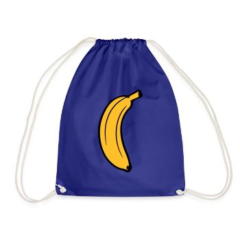 obst banane lecker gesund essen bananenschale krum - Turnbeutel - Königsblau - Vorne