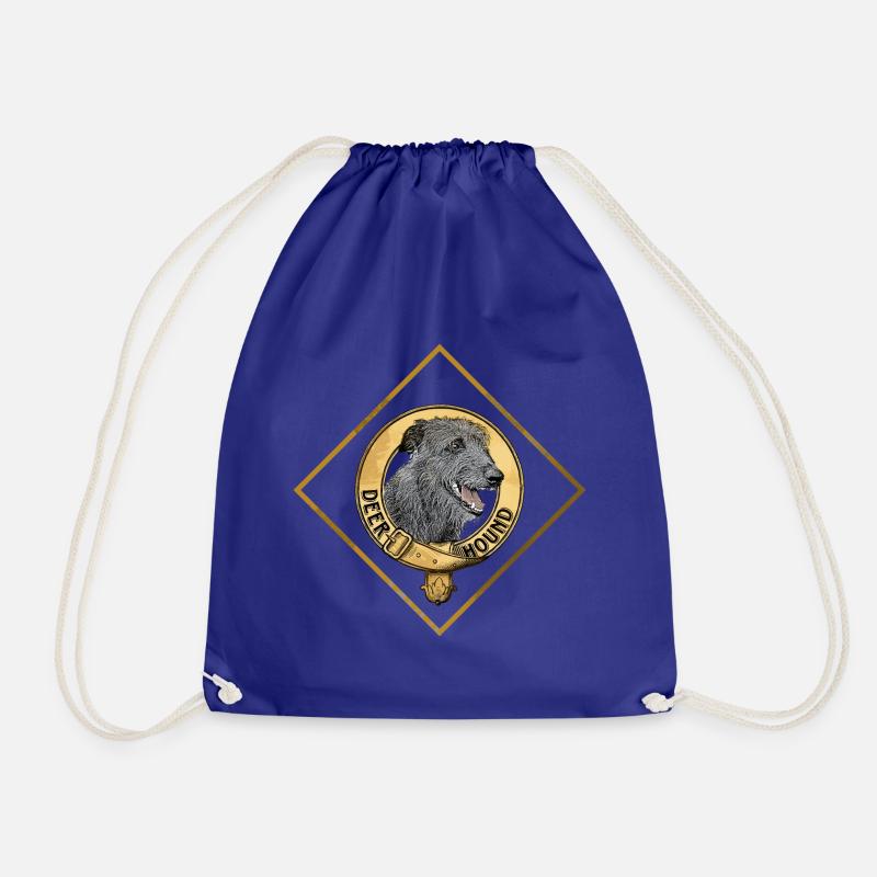 Golden Rhombus Scottish Greyhound - Drawstring Bag - royal blue