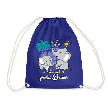 Großer Bruder niedliche Elefanten Jungen Geschenk - Turnbeutel - Königsblau - Vorne