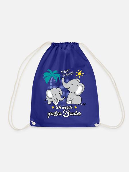 Großer Bruder niedliche Elefanten Jungen Geschenk - Turnbeutel - Königsblau