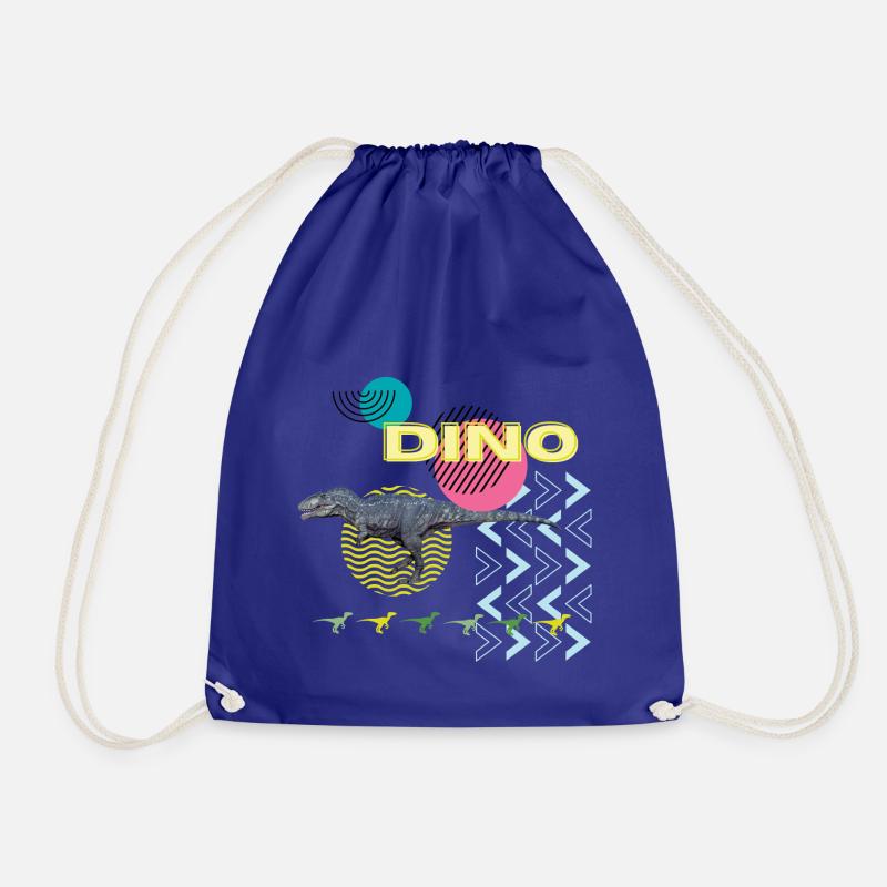 Dino - T-Rex - Drawstring Bag - royal blue