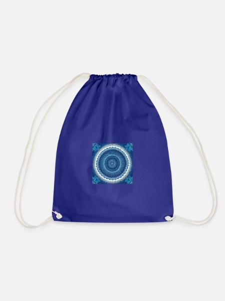 Mandala-Kaleidoskop. Blau & Weiß. Retro. - Turnbeutel - Königsblau