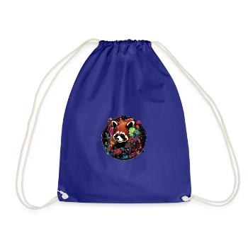 Roter panda,panda,Blumen, illustration - Turnbeutel - Königsblau - Vorne