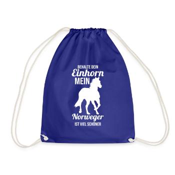 Pferd Reitsport Reiten Pferdesport Norweger - Turnbeutel - Königsblau - Vorne