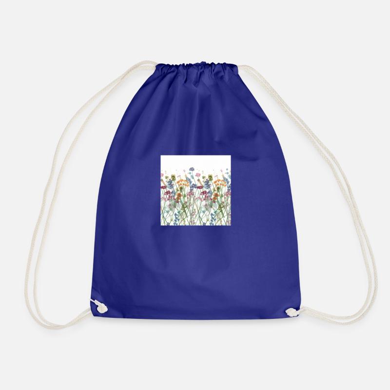 Flower meadow - Drawstring Bag - royal blue