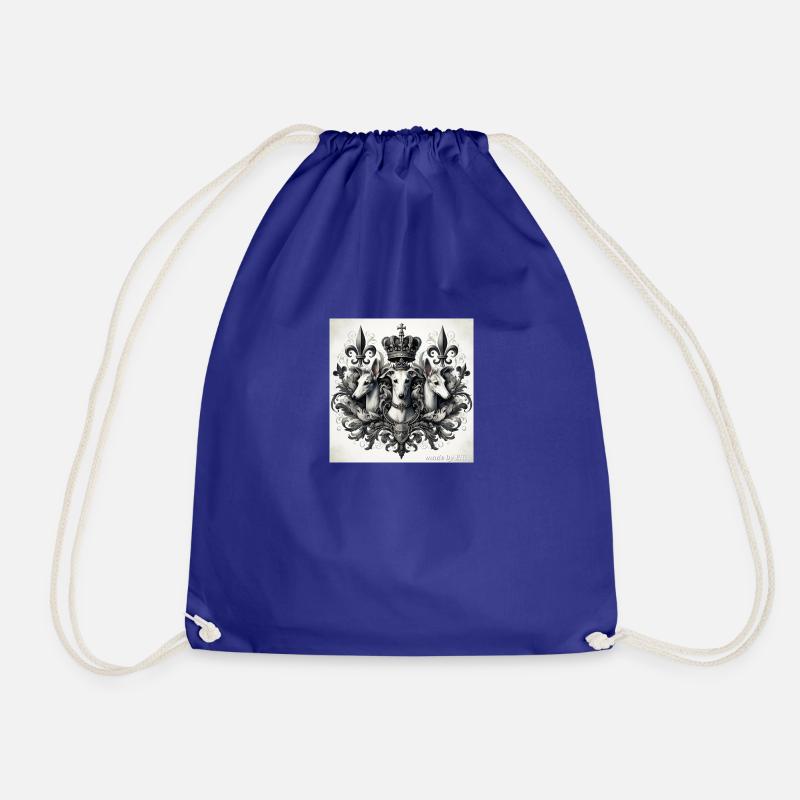 Greyhound Crest - Honor - Love - Respect - Drawstring Bag - royal blue