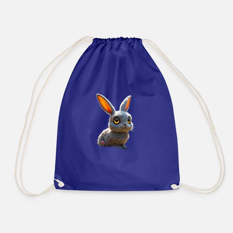 cute, big eye-shaped rabbit with bright eyes - Drawstring Bag - royal blue