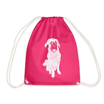 Leonberger Mix - Turnbeutel - Fuchsia - Vorne