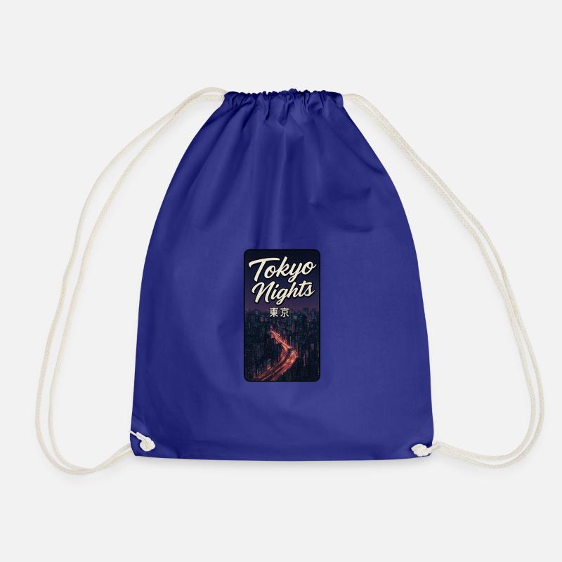 Tokyo Nights - Drawstring Bag - royal blue