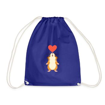 Cochon d’Inde avec cœur - Sac de sport léger - bleu roi - Devant