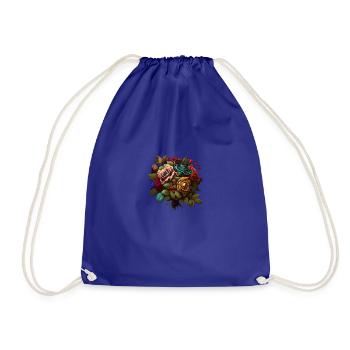 BOUQUET OF SPRING ROSES - BEAUTIFUL - Drawstring Bag - royal blue - Front